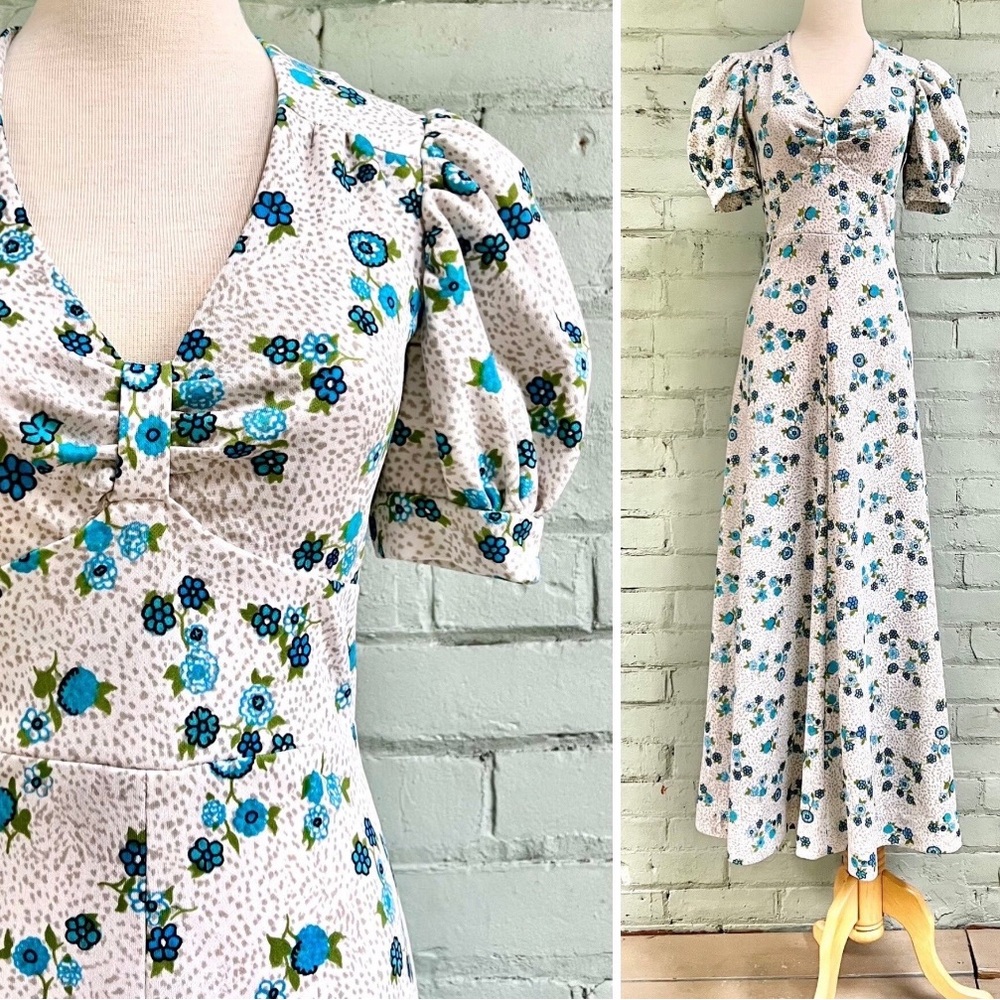 Vintage 60s Floral Maxi Dress